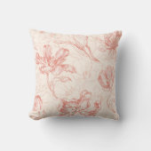 ヴィンテージチューリップ花柄 クッション (正面)
