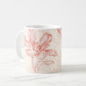 ヴィンテージチューリップ花柄 コーヒーマグカップ (正面左)