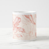 ヴィンテージチューリップ花柄 ジャンボコーヒーマグカップ (正面)