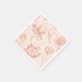 ヴィンテージチューリップ花柄 スタンダードカクテルナプキン (角)