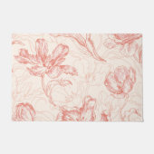 ヴィンテージチューリップ花柄 ドアマット (正面)