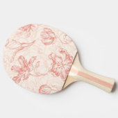 ヴィンテージチューリップ花柄 卓球ラケット (横)