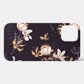 ヴィンテージチューリップ、濃い紫の背景 Case-Mate iPhoneケース (裏面 (横))