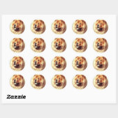 ヴィンテージチョウ絵画ス ラウンドシール (シート)