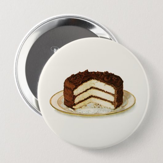 ヴィンテージチョコレートはレイヤーケーキを凍らしました 缶バッジ (正面&裏面)
