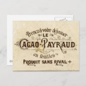 ヴィンテージチョコレートカカオ広告(レトログランジカフェ) ポストカード (正面/裏面)