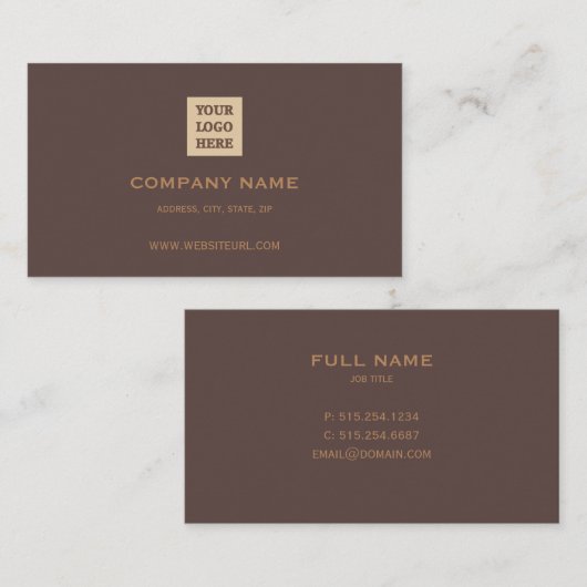 ヴィンテージチョコレートブラウン名刺 名刺 (正面/裏面)