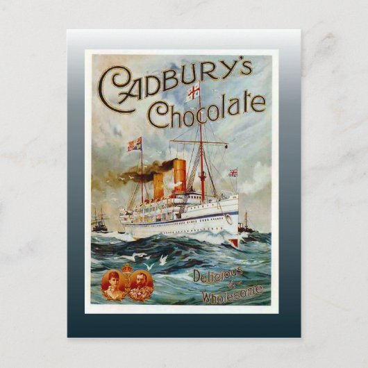 ヴィンテージチョコレートポスター、Cadbury's Chocolate ポストカード (正面)
