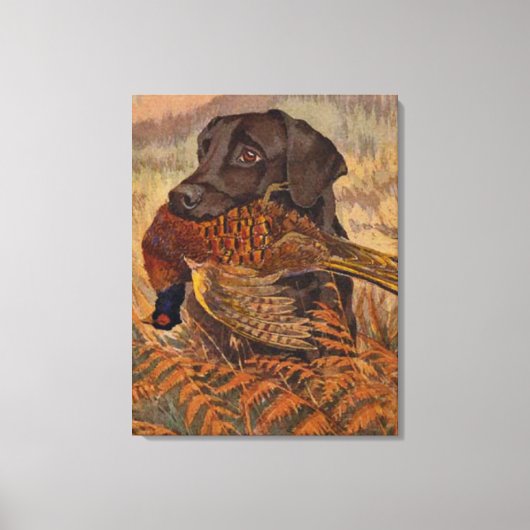 ヴィンテージチョコレートラボ狩り キャンバスプリント (正面)