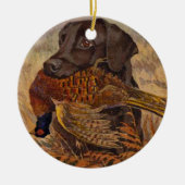 ヴィンテージチョコレートラボ狩り セラミックオーナメント (正面)
