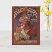 ヴィンテージチョコレート広告の挨拶状 カード (黄色い花)