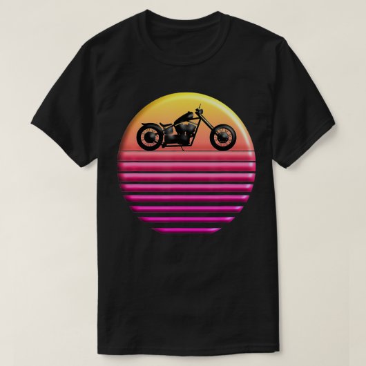 ヴィンテージチョッパーサン80sレトロバイク tシャツ (デザイン正面)