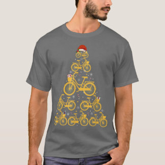 ヴィンテージチョッパーバイククリスマスツリーサイクリストBicycl Tシャツ