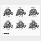 ヴィンテージチョッパー楽しむバイク乗り スクエアシール (シート)