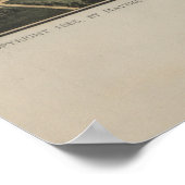 ヴィンテージチョークアNY湖の写真の地図(1885) ポスター (角)