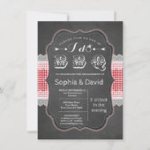 ヴィンテージチョークギンガムI doバーベキュー招待状 招待状 (正面)