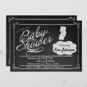 ヴィンテージチョークベビーシャワーシャルボード招待状 招待状 (正面/裏面)