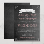 ヴィンテージチョークボードの結婚式招待状 招待状 (正面/裏面)