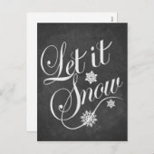 ヴィンテージチョークボードクリスマスLet It Snow シーズンポストカード (正面/裏面)