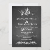 ヴィンテージチョークボードルック結婚式招待状 招待状 (正面)