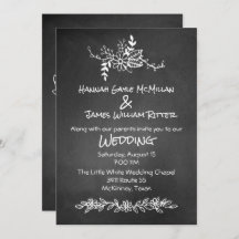 ヴィンテージチョークボードルック結婚式招待状