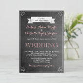 ヴィンテージチョークボード結婚式招待状 招待状 (スタンド正面)