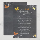 ヴィンテージチョークボード結婚記念日 招待状 (正面/裏面)