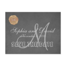 ヴィンテージチョーク古いワックスシール結婚式の日付を保存