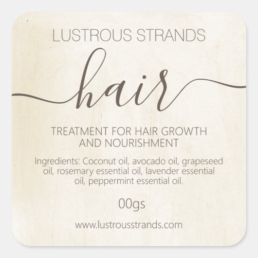 ヴィンテージチョーク絵を描ヘアトリートメント手作りマスク スクエアシール (正面)