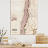 ヴィンテージチリの地図(1818) ポスター (キッチン)