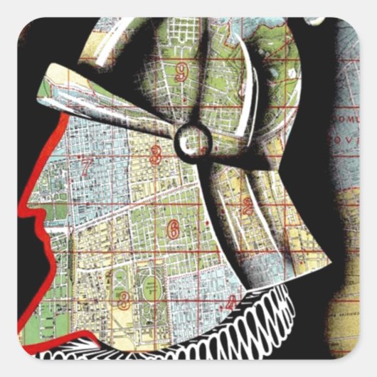 ヴィンテージチリサンティアゴトラベル スクエアシール (正面)