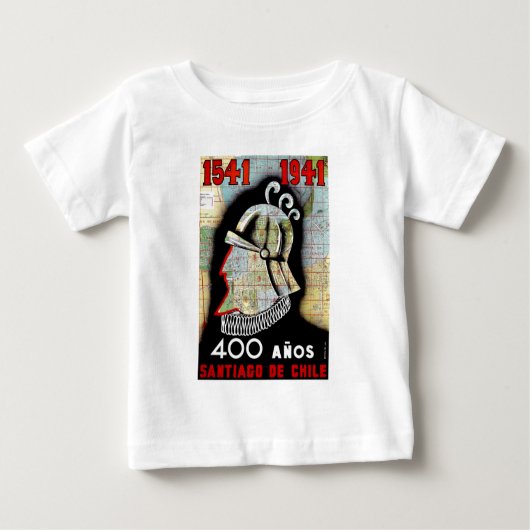 ヴィンテージチリサンティアゴトラベル ベビーTシャツ (正面)