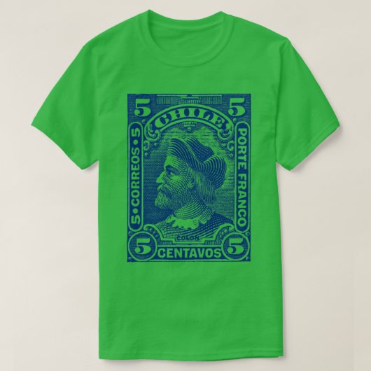 ヴィンテージチリチリ郵便切手デザイン Tシャツ (デザイン正面)