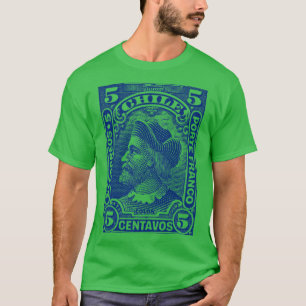 ヴィンテージチリチリ郵便切手デザイン Tシャツ