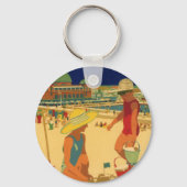 ヴィンテージチルドレンズシスターズファミリーバケーションアットビーチ キーホルダー (正面)