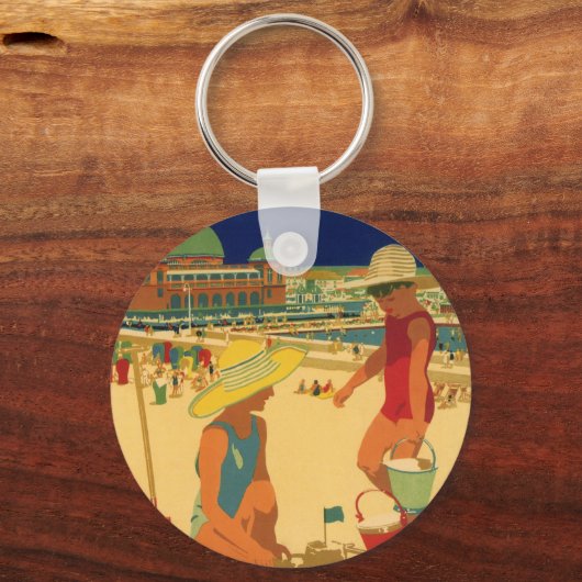 ヴィンテージチルドレンズシスターズファミリーバケーションアットビーチ キーホルダー (裏面)