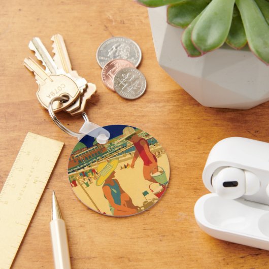 ヴィンテージチルドレンズシスターズファミリーバケーションアットビーチ キーホルダー (デスク)