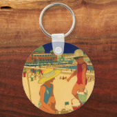 ヴィンテージチルドレンズシスターズファミリーバケーションアットビーチ キーホルダー (正面)