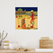 ヴィンテージチルドレンズシスターズファミリーバケーションアットビーチ ポスター (キッチン)