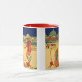 ヴィンテージチルドレンズシスターズファミリーバケーションアットビーチ マグカップ (中央)