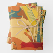 ヴィンテージチルドレンズシスターズファミリーバケーションアットビーチ ラッピングペーパーシート (インサイチュ)