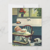 ヴィンテージチルドレンベビー眠るハイチェア招待状 招待状 (正面)