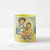 ヴィンテージチルドレン,かわいいハッピー幼児スマイルボトル マグカップ (中央)