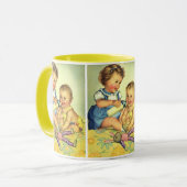 ヴィンテージチルドレン,かわいいハッピー幼児スマイルボトル マグカップ (正面左)