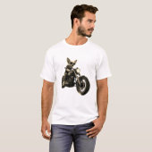 ヴィンテージチワワバイクもしくは自転車に乗る人 Tシャツ (正面フル)