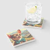 ヴィンテージチワ絵画フア ストーンコースター (横)