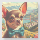 ヴィンテージチワ絵画フア ストーンコースター (正面)