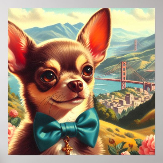 ヴィンテージチワ絵画フア ポスター (正面)