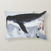 ヴィンテージチンラップペンギン、南極の鳥 アクセントクッション (正面)