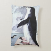 ヴィンテージチンラップペンギン、南極の鳥 アクセントクッション (裏面(縦))